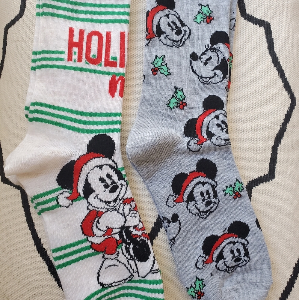 Mickey and Minnie mouse socks x2